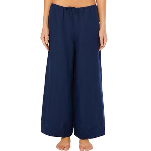 Onia Air Linen-Blend Wide Leg DrawstringPant